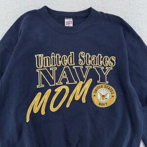 Vintage United States Navy Mom‎ Sweatshirt Medium Military Crewneck USA Pullover